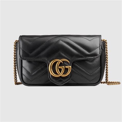 borsa gucci nera velluti con cuore|Borsa GG Marmont Mini in pelle matelassé in Nero .